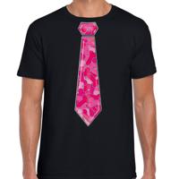 Cadeau T-shirt voor heren - piemel stropdas - zwart - vrijgezellenfeest