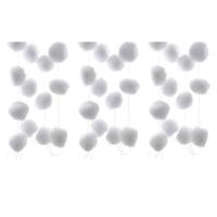 Decoris Sneeuwballen slinger - 3x - wit - 180 cm - sneeuwversiering - Kerstmis decoratie