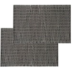 Set van 4x stuks placemats zwart bamboe 45 x 30 cm - Placemats