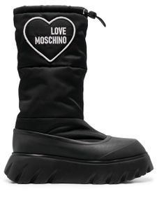 Love Moschino bottes matelassées à patch cœur - Noir