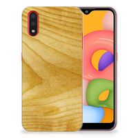 Samsung Galaxy A01 Bumper Hoesje Licht Hout