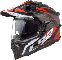 LS2 endurohelm "mx701 explorer spire", binnenvoering, rescue wangkussentjes, micrometrische sluiting, verwijderbare helmtop, voorbereiding voor helmcommunicatie, pinlock 70 maxvision™. helmet mx701 explorer spire l bl./grey/red