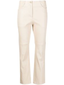 Brunello Cucinelli pantalon court en cuir - Tons neutres