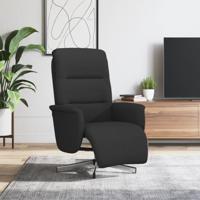 Fauteuil verstelbaar met voetensteun stof zwart