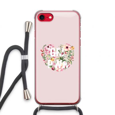 GRL PWR Flower: iPhone SE 2020 Transparant Hoesje met koord