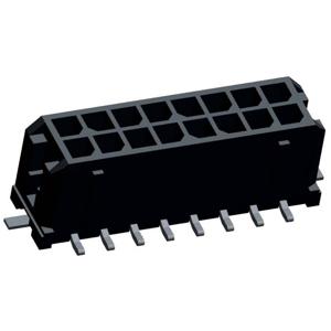 Molex 430451618 Male header, inbouw (standaard) Totaal aantal polen: 16 Rastermaat: 3 mm Inhoud: 1 stuk(s) Tape on Full reel