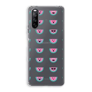 Smiley watermeloenprint: Sony Xperia 10 III Transparant Hoesje