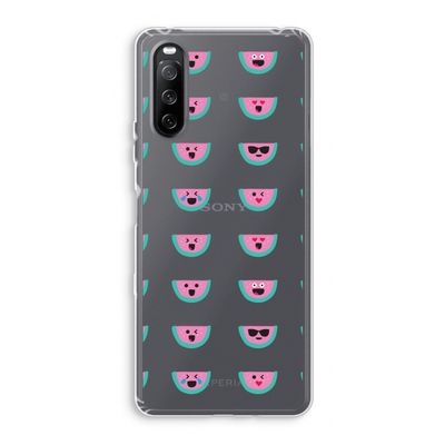 Smiley watermeloenprint: Sony Xperia 10 III Transparant Hoesje