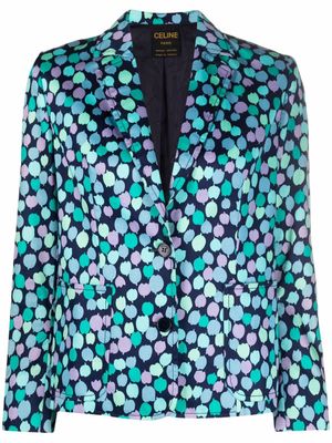 Celine Pre-Owned blazer à imprimé graphique pre-owned (1980) - Bleu