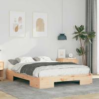 Bedframe met opslag Bruin 120 x 190 cm Massief grenenhout