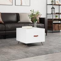 Salontafel 50x50x40 cm bewerkt hout hoogglans wit