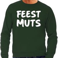 Feest muts sweater / trui groen met witte letters voor heren