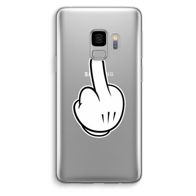 Middle finger black: Samsung Galaxy S9 Transparant Hoesje