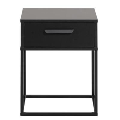 2e Halve Prijs Leen Bakker - Nachtkastje Tokio - 1 Lade - Spaanplaat - Zwart - 40x51.7x38.5 Cm