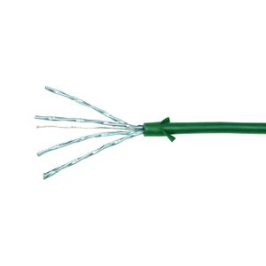 LogiLink CQ9075S RJ45 Netwerkkabel, patchkabel CAT 6A U/FTP 5.00 m Groen Extreem dun, Vlambestendig, Flexibel, Folie afscherming, Halogeenvrij, Snagless,