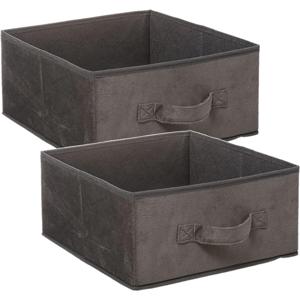 Opbergmand/kastmand - Set van 4x stuks - grijs - 14 liter - 31 x 31 x 15 cm - Opbergboxen - Vakkenka