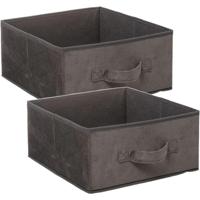 Opbergmand/kastmand - Set van 4x stuks - grijs - 14 liter - 31 x 31 x 15 cm - Opbergboxen - Vakkenka