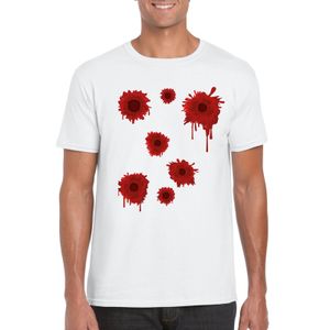 Schotwonden t-shirt wit heren