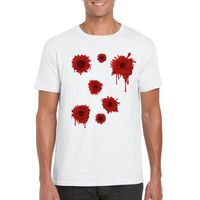 Schotwonden t-shirt wit heren