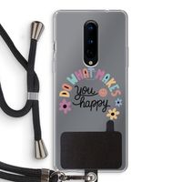 Happy days: OnePlus 8 Transparant Hoesje met koord