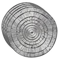 Set van 4x stuks ronde Placemats metallic zilver look diameter 38 cm - thumbnail