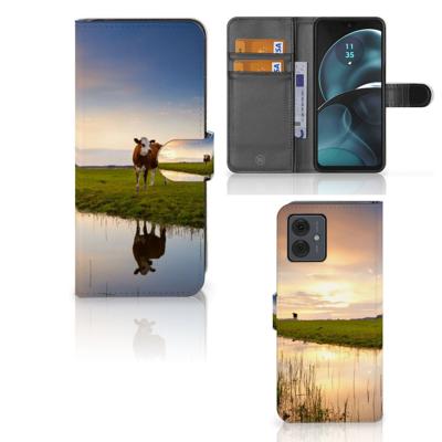 Motorola Moto G14 | Telefoonhoesje | Met pasjeshouder | Koe