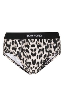 TOM FORD slip imprimé à bande logo - Tons neutres