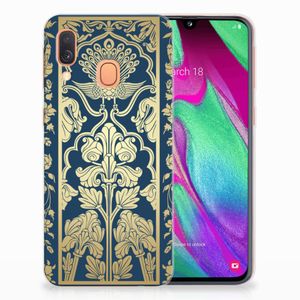 Samsung Galaxy A40 TPU Case Beige Flowers