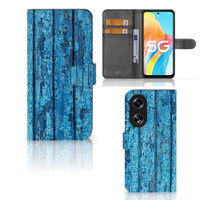 OPPO Reno8 T 5G Book Style Case Wood Blue - thumbnail