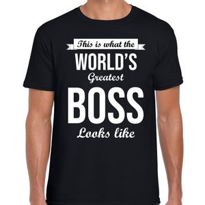 Worlds greatest boss cadeau t-shirt zwart voor heren