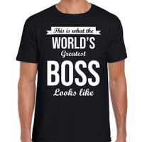 Worlds greatest boss cadeau t-shirt zwart voor heren