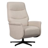 Leen Bakker - Relaxfauteuil Boaz - Elektrisch Verstelbaar - Zand - Stof - Beige - 49x50x111 Cm