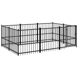 The Living Store Hondenhok XL Hondenkennel - 291x193.5x100 cm - Stalen stangen - Gepoedercoat staal