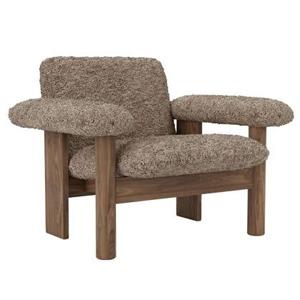 Audo Copenhagen Brasilia Low Back fauteuil walnoot Sheepskin Sahara