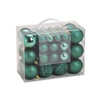 50x Groene kunststof kerstballen 3, 4 en 6 cm