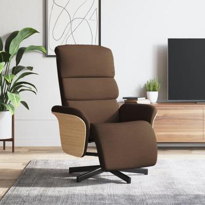 Fauteuil verstelbaar met voetensteun stof bruin