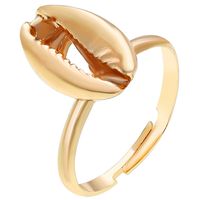 Dames ring Sea Shell Verstelbaar Goudkleurig - thumbnail