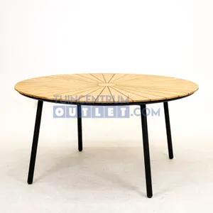 Lavras Dave Teak Tuintafel 150 cm Rond Vita