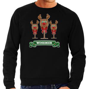 Foute Kersttrui/sweater voor heren - winedeer - zwart - wijn - rendier - Rudolf