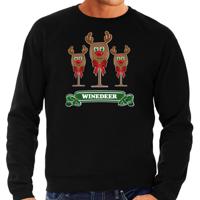 Foute Kersttrui/sweater voor heren - winedeer - zwart - wijn - rendier - Rudolf - thumbnail