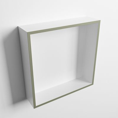 MONDIAZ EASY Nis 29,5x29,5cm in solid surface kleur Army | Talc. 1 vak geschikt voor in- of opbouw
