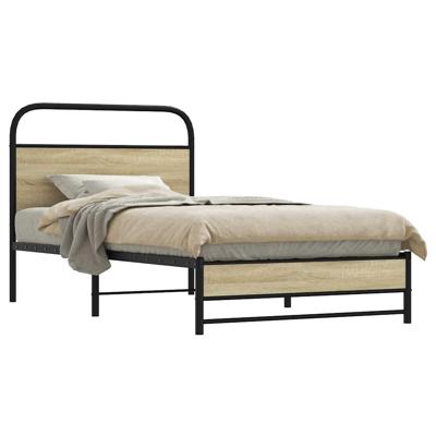 Bedframe zonder matras bewerkt hout sonoma eikenkleur 90x200 cm