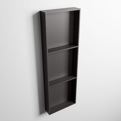 MONDIAZ EASY Nis 89,5x29,5cm in solid surface kleur DarkGrey | DarkGrey. 3 vakken geschikt voor in- of opbouw