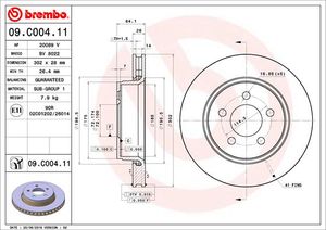 Remschijf BREMBO, Remschijftype: Binnen geventileerd, u.a. für Jeep, Dodge