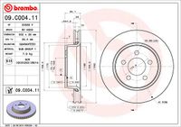 Remschijf BREMBO, Remschijftype: Binnen geventileerd, u.a. für Jeep, Dodge