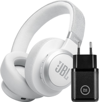 JBL Live 770NC Wit + BlueBuilt Quick Charge Oplader met Usb A Poort 18W Zwart - thumbnail