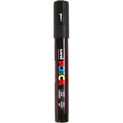 Uni-Posca Posca marker, afm pc-5m, lijndikte 2,5 mm, medium, zwart, 1 stuk