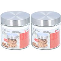 2x Glazen luxe voorraadpotten/voorraadbussen 500 ml