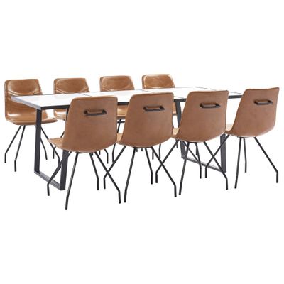 vidaXL 9-delige Eethoek kunstleer cognackleurig vidaXL 9-delige Eethoek kunstleer cognackleurig