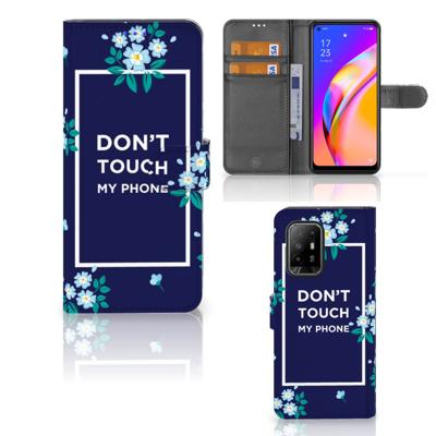 OPPO Reno5 Z | A94 5G Portemonnee Hoesje Flowers Blue DTMP OPPO Reno5 Z | A94 5G Portemonnee Hoesje Flowers Blue DTMP